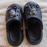QYCKABY洞洞鞋男士夏季EVA家居户外两穿透气卡通厚底浴室防滑半凉拖鞋女 哈士奇【黑色】 42-43 适合41-42 实拍图