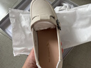 红蜻蜓品牌女鞋软皮软底妈妈鞋女单鞋浅口平底乐福鞋女WTB152452米白38 实拍图