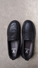 意尔康男鞋秋季羊皮舒适一脚蹬皮鞋男软面套脚商务休闲鞋 59171W黑色 42 实拍图