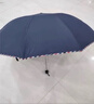 天堂 加大雨伞三折 晴雨两用商务伞经典格纹10骨大雨伞男女 藏青 实拍图