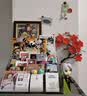梅花仿真花腊梅假花中式家居装饰绢花禅意插花客厅摆件塑料花树枝 单支红色梅花 实拍图