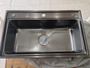 欧琳（OULIN）厨房水槽大单槽台下盆洗菜盆三孔系列一体盆纳米sus304不锈钢616H 实拍图