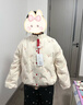 鸭鸭冰淇淋系列羽绒服女短款2025秋冬新款甜美保暖外套XJ 米白色 M (160/84A) 实拍图