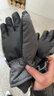 目丸保暖手套男女户外冬天骑行防寒风加绒厚触屏女防水冬季棉滑雪手套 9#深灰色 深度暖手套-男款 实拍图