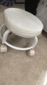 【京喜甄选】椅子万向轮美缝凳子带轮旋转擦地矮凳美甲修脚凳滑轮 儿童凳-米白色款 实拍图