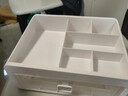 京东物流 化妆品收纳盒梳妆台置物架桌面高级感整理抽屉柜 中号2层（1层抽屉+1层顶部置物架） 24*20*12cm 透明白 实拍图
