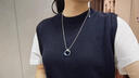 戚小米[刻字]项链男潮男生吊坠简约个性锁骨链潮牌百搭挂饰卫衣链男 蓝色 实拍图