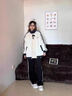 鹿王恋雪美式立领棒球服外套女春秋季2026年新款宽松百搭情侣休闲夹克上衣 3081浅灰色36 2XL 实拍图