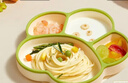 COOKSS 宝宝餐盘硅胶婴儿学吃饭分格儿童餐具辅食碗餐盘带吸盘 双拼绿 实拍图
