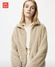 优衣库女装男装长绒摇粒绒拉链茄克/长袖外套夹克479611 30 浅米色 XL 实拍图