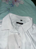 罗蒙（ROMON）纯色商务职业正装男士白衬衫工装外套长袖衬衣男CS108白色3XL 实拍图