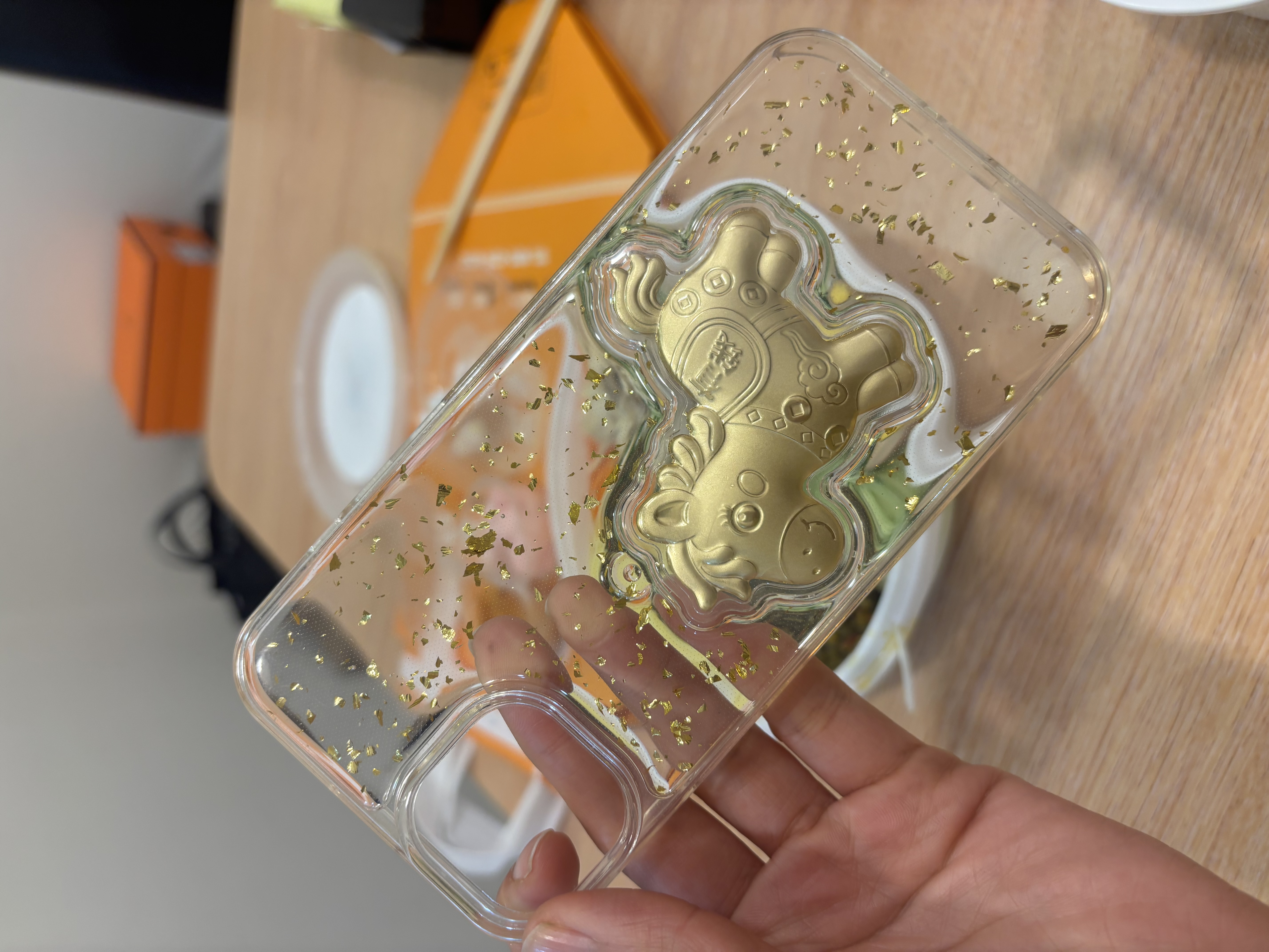 KEKLLE适用iPhone15plus手机壳 苹果15plus保护套 马上有钱高级感金箔滴胶透明防摔高级硅胶保护套 实拍图