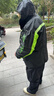 依莱芬（EALLAVEN）特大号雨衣雨裤套装男款加肥加大码外卖骑行分体长款全身防暴雨披 黑色-旗舰款套装 6XL1件（适合225-260斤） 实拍图