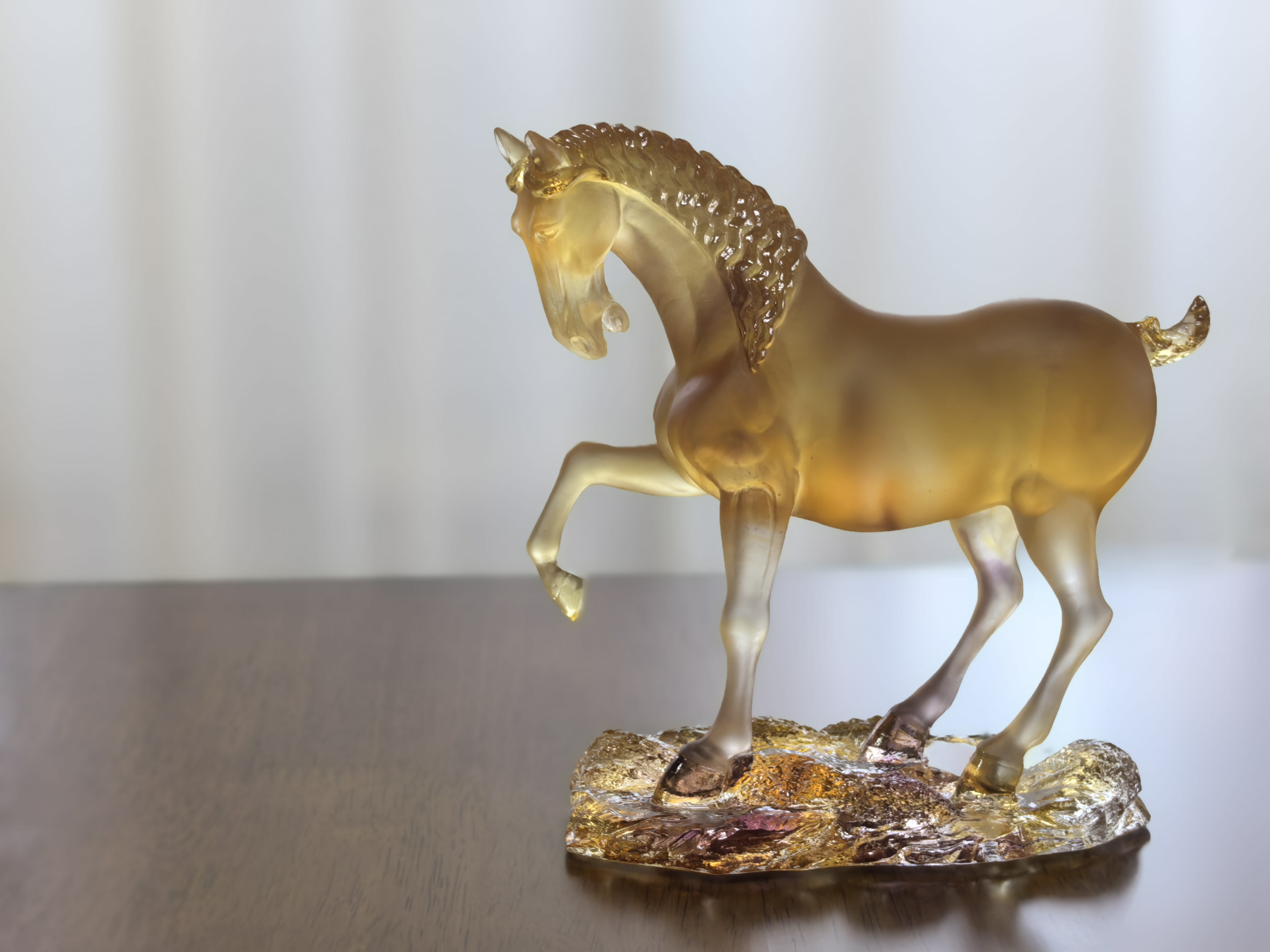 陕西歴史博物館陕西历史博物馆文创琉璃仿唐舞马摆件马年新年礼物商务礼品礼物 黄色 实拍图