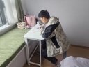 景彩电脑桌折叠桌子小书桌学习桌带轮可移动床边桌JDZ08极简白80*40cm 实拍图