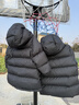 保姆鹅儿童羽绒服中长款加厚防寒外套宝宝中大童保暖冬装[NM2438] 炭黑 110 实拍图