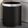 本迪不锈钢压圈垃圾桶10L大号黑色酒店带内桶双层烤漆阻燃金属垃圾桶 实拍图