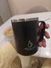 彩致（CAIZHI）304不锈钢马克杯带盖高颜值大容量咖啡杯男女学生水杯黑色 CZ6650 实拍图