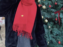 玖慕（JIUMU）纯羊毛围巾女秋冬季围脖女士保暖披肩送女生红色本命年礼物礼盒装 实拍图