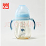 好孩子（gb）PPSU婴儿奶瓶宽口径奶瓶带手柄吸管小饿魔系列300ml蓝色 6个月+ 实拍图