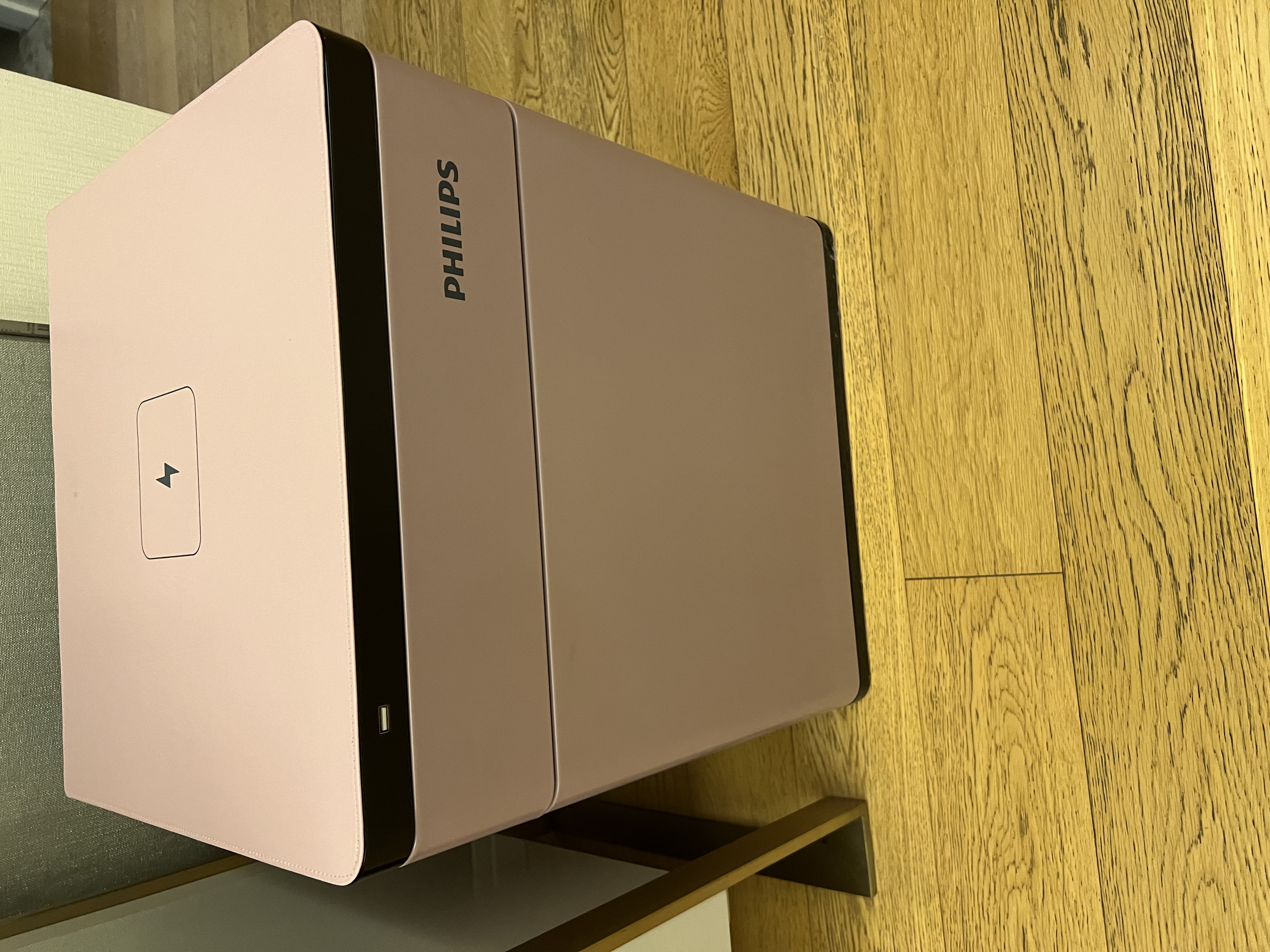 飞利浦（PHILIPS）保险柜家用床头柜式无线充电智能报警指纹密码双系统保管箱保险箱SBX301流云紫 实拍图