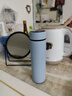 304不锈钢智能温显保温杯500ml测温小容量便携带显示茶水分离水杯 经典非显温【天蓝】 实拍图
