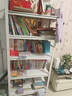 唐辑书架书柜 学生家用落地置物架铁艺图书架子 白色五层70*35*160 实拍图