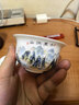 金镶玉陶瓷茶杯羊脂玉瓷泡茶碗三才盖碗功夫茶具白瓷多彩江山盖碗150ml 实拍图