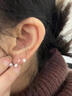 戚小米爆闪S形999足银针圆头耳钉女睡觉免摘耳环养耳洞螺丝拧扣耳饰品 【999银针】4mm双圆头耳钉一对 实拍图