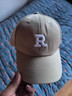 【热巴同款】加大棒球帽帽子男女大头围显脸小春夏字母百搭棒球帽 刺绣款-卡其 实拍图
