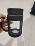 玻璃水杯商务杯大容量男女生带盖泡茶饮水礼品杯家用把手杯 黑色 500ml 1只 实拍图