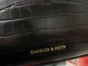 CHARLES&KEITH鳄鱼纹凯莉包手提斜挎婚包包女包生日女神节礼物CK2-50270880-1 Black黑色 S 实拍图