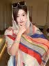 妙奕嘉民族风披肩女外搭秋季新款防晒气质披风云南川西草原旅游穿搭 方块薄款披肩【彩色】 实拍图