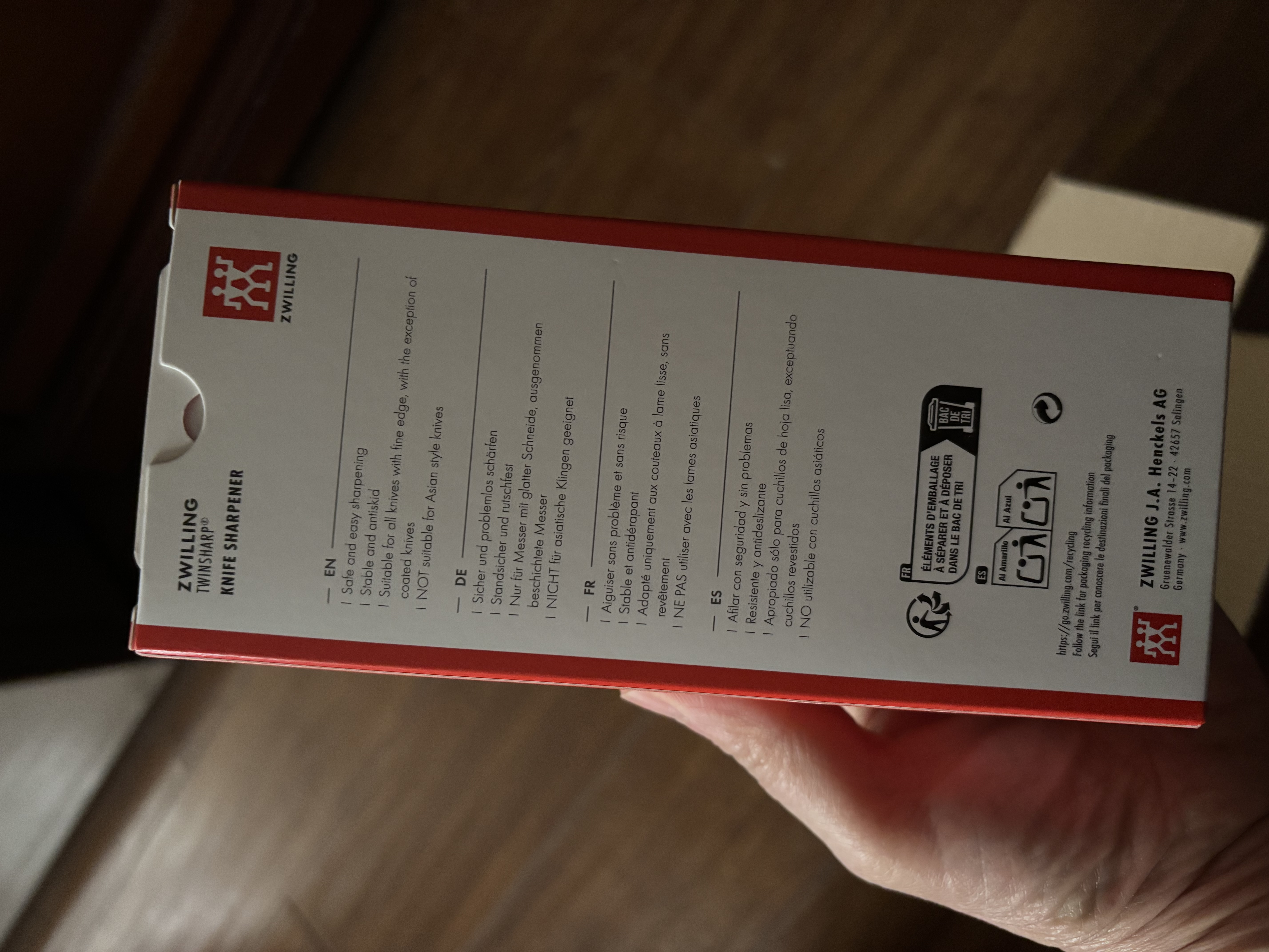 双立人（ZWILLING）红色磨刀石磨刀器磨刀棒磨刃器厨房用品菜刀水果刀具通用德国进口 实拍图