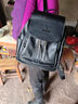 双星双肩包女士韩版新款背包 牛皮纹抗撕裂防滑耐磨大容量女包休闲包 黑色 实拍图