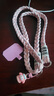 迪普尔手机挂绳挂脖长款斜挎可背钥匙扣户外编织手机绳可手提结实耐用钥匙链背带【灰点粉】防丢绳 实拍图
