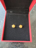 中国黄金（CHINA GOLD）18K金玫瑰花耳钉女款立体花朵养耳洞耳饰妇女节生日礼物送女友 今/次日达*耳钉 约0.25-0.27g 实拍图