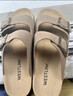 西遇平底勃肯凉拖鞋女2025新款夏季外穿一字拖鞋森系新复古回潮凉鞋 浅灰色 38 实拍图