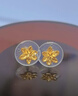 六福珠宝 足金栀子花黄金耳钉 计价 G01G0027DS 约1.00克 实拍图