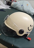 新日新日3C国标认证摩托电动车头盔男女四季通用骑行电瓶车半盔安全帽 卡其色【高清长镜】 3C新国标A类 实拍图
