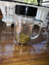 富光双层玻璃杯商务泡茶杯子 大容量男女耐热办公水杯带把黑色320ml 实拍图