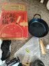 章丘铁锅小平底辅食锅煎锅烤肉锅煎蛋锅无涂层物理不粘锅炒锅平底锅 烤蓝木把加耳 28cm 实拍图