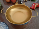 【韩剧同款】加厚不锈钢干锅海鲜锅火锅金色平底浅锅双耳锅泡面锅 豪华升级款24cm【金色】双柄汤锅 实拍图