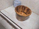川柏香实木泡脚桶木桶洗脚盆木桶家用足浴桶泡脚木质香柏木碳化木制脚盆 26cm 【碳化无盖】+艾30 实拍图