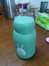 【京东物流送货上门】萌萌兔卡通水杯女牛奶玻璃杯创意便携杯子 绿色萌萌兔 330ml 1只 实拍图