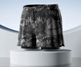 李宁（LI-NING）泳裤男士防尴尬游泳裤平角双层水陆两用花色沙滩裤901XXL 实拍图