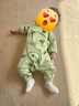 多嘻噜卡婴儿连体衣新生儿衣服小童秋冬长袖哈衣 嫩绿线条动物 59cm 实拍图