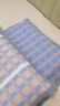 然牌 枕巾一对 A类纯棉高端防油防汗绑带防滑枕头巾 樱蓝方格 55x80cm 实拍图