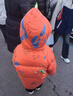 鸭鸭25新款冬装男童中长款羽绒服宝宝小童儿童印花加厚外套 橘色 110 实拍图