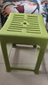 茶花（CHAHUA）塑料凳子时尚创意椅凳加厚方凳弧形塑料条纹高凳可叠加 【绿色】条纹高凳 46.6cm 【1个装】 实拍图